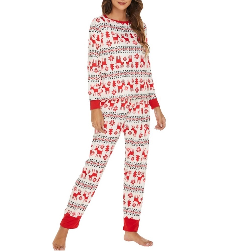 Hanna Andersson Holiday Dear Deer Long John Pajama 2 Piece Set Size XL